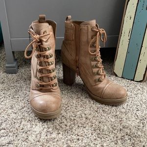 Combat heeled boots